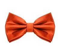 MASADA bow tie orange - men's accessory in silk-look, continuously adjustable, handmade with hook closure - 12 x 6 cm