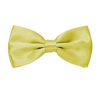 MASADA bow tie pastel yellow - men's accessory in shiny-look, continuously adjustable, handmade with hook closure - 12 x 6 cm