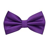MASADA bow tie purple - men's accessory in silk-look, continuously adjustable, handmade with hook closure - 12 x 6 cm
