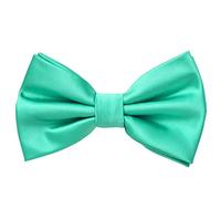 MASADA bow tie turquoise - men's accessory in silk-look, continuously adjustable, handmade with hook closure - 12 x 6 cm