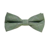 MASADA corduroy bow tie light green plaid - men's accessory in vintage look, continuously adjustable, handmade with hook closure - 12 x 6 cm