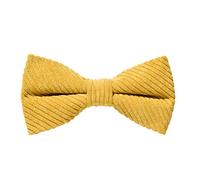 MASADA corduroy bow tie yellow - men's accessory in vintage-look, continuously adjustable, handmade with hook closure - 12 x 6 cm
