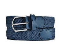 MASADA fabric belt - elastic stretch belt for men & women 1.26 inch 3,2 cm wide 43.31-47.24" (110-120 cm) long - Dark blue