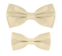 MASADA Father & Son matching set of bowties, pre-tied and smoothly adjustable - Beige