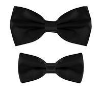 MASADA Father & Son matching set of bowties, pre-tied and smoothly adjustable - Black