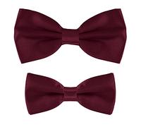 MASADA Father & Son matching set of bowties, pre-tied and smoothly adjustable - Bordeaux