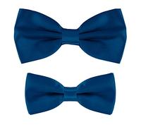 MASADA Father & Son matching set of bowties, pre-tied and smoothly adjustable - Dark Blue