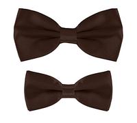 MASADA Father & Son matching set of bowties, pre-tied and smoothly adjustable - Dark Brown