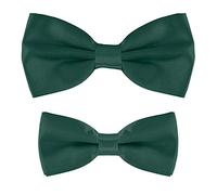MASADA Father & Son matching set of bowties, pre-tied and smoothly adjustable - Dark Green