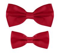 MASADA Father & Son matching set of bowties, pre-tied and smoothly adjustable - Dark Red