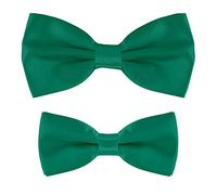 MASADA Father & Son matching set of bowties, pre-tied and smoothly adjustable - Forest Green
