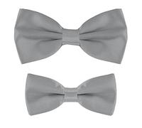 MASADA Father & Son matching set of bowties, pre-tied and smoothly adjustable - Grey