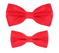 MASADA Father & Son matching set of bowties, pre-tied and smoothly adjustable - Red