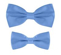 MASADA Father & Son matching set of bowties, pre-tied and smoothly adjustable - Sky Blue