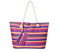 MASADA Large beach bag water resistant with zip Rainbow