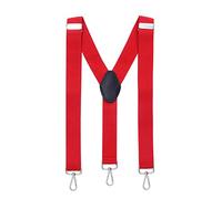 MASADA men's Braces, suspender with strong carabiner closure - smoothly adjustable 3.5 cm wide fits for up to 195 cm body height - Red