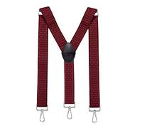 MASADA men's Braces, suspender with strong carabiner closure - smoothly adjustable 3.5 cm wide fits for up to 195 cm body height - Dotted-red white