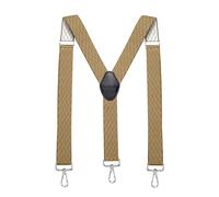 MASADA men's Braces, suspender with strong carabiner closure - smoothly adjustable 3.5 cm wide fits for up to 195 cm body height - Rhombus dark brown