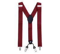 MASADA men's Braces, suspender with strong clips - smoothly adjustable 3.5 cm wide fits for up to 195 cm body height Bordeaux