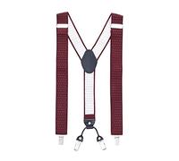MASADA men's Braces, suspender with strong clips - smoothly adjustable 3.5 cm wide fits for up to 195 cm body height Bordeaux dotted