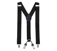 MASADA men's Braces, suspender with strong clips - smoothly adjustable 3.5 cm wide fits for up to 195 cm body height Black