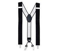 MASADA men's Braces, suspender with strong clips - smoothly adjustable 3.5 cm wide fits for up to 195 cm body height Black with dots