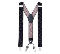 MASADA men's Braces, suspender with strong clips - smoothly adjustable 3.5 cm wide fits for up to 195 cm body height black-red-white