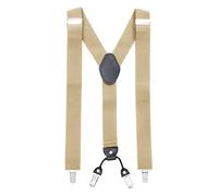 MASADA men's Braces, suspender with strong clips - smoothly adjustable 3.5 cm wide fits for up to 195 cm body height Beige