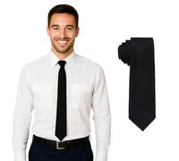 MASADA men's tie handmade with careful workmanship 6 cm wide - Black