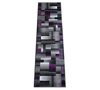 Masada Rugs, Modern Contemporary Runner Area Rug, Purple Grey Black (2 Feet X 7 Feet)