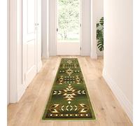 Masada Rugs, Southwest Native American, Area Rug (2 Feet X 7 Feet 3 Inch) Runner, Green