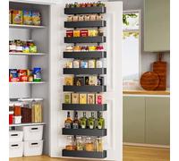 masadi Over The Door Pantry Organizer, 9-Tier Black Pantry Door Organizer, Hanging Spice Rack, Adjustable Pantry Organizers and Storage, Laundry Room Organization for Home & Kitchen Essentials