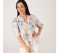 Masai Copenhagen Danessa Printed Riffle Neck Top PRIMROSE PINK 2XL