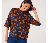 Masai Copenhagen Dovira Jersey Jacquard Long Sleeve Top PROVEN BLUE EXTRA SMALL