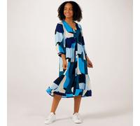 Masai Copenhagen Netta Printed Midi Dress BLUE ABSTRACT 2XL