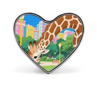 Masai Giraffe Wildlife Lapel Pin Round Button Badge Safari Animal Enamel Style Brooch Metal Pinback for Hat Bag Clothing Gift