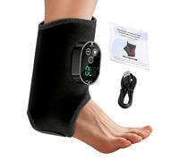 Masajeador De Tobillo Y Pie Inalámbrico - 6 Niveles Temperatura Adjustable | 3 Modos De Vibración, Calentador Portátil Recargable Para Hombres, Mujeres Y Mayores Contra Fatiga En Casa