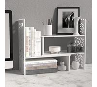 MASAKA B&W - Kawaii Storage Desktop Organizer for Your Desk Space, Double H Plants Display Shelf, Home Office Storage Rack Adjustable Stackable for Office, Dormitory (White*09)