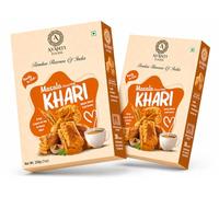 Masala Khari 200 g X 2 (PACK OF 2) | Crispy Spiced Puff Pastry Snack | Freshly Baked Tea Time Khari Biscuit | Flaky & Savory Indian Bakery Snack