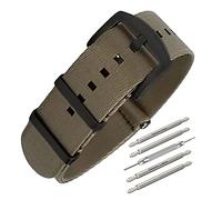 masar 18mm Premium NATO Khaki - Universal - Watch Strap, Band, Bracelet 18 mm Buckle Black