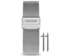 masar 18mm Silver Quick Release Milanese Mesh Multi Strap Watch Band 18 mm LR Silver
