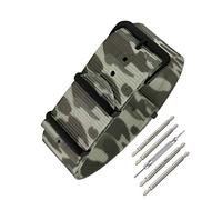 masar 20 to 24mm NATO Camouflage Buckle Black - Watch Straps - 2 Premium Spring Bars