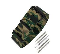 masar 20 to 24mm NATO Camouflage Buckle Black - Watch Straps - 2 Premium Spring Bars