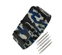 masar 20mm NATO Camouflage Blue Buckle Black - Watch Strap NATO 20 Camou Bleu