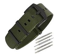 masar 20mm Premium NATO Green Army - Watch Straps, Bands - 20 Buckle Black