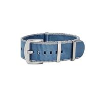 masar 20mm Premium NATO Light Grey Blue Brushed Steel Buckle - Men's Watch Straps - Universal