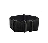 masar 20mm Zulu Full Black Heavy Duty - Watch Strap - Universal 20 Zulu Fullblack