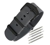 masar 22mm Premium NATO Grey - Watch Straps, Bands - 22 mm Buckle Black