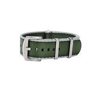 masar 22mm Premium NATO Light Grey Green Brushed Steel Buckle - Watch Strap - Universal
