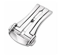 masar Folding Buckle with Pin - Watch Strap Clasp with Holes - Stainless Steel - Max Thickness 3 mm - 1 Piece, Silver, 18mm